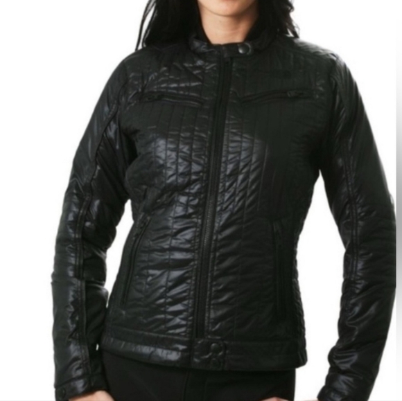 The North Face Black  MIDORI Motocycle High Collar Puffer Jacket - Picture 1 of 11